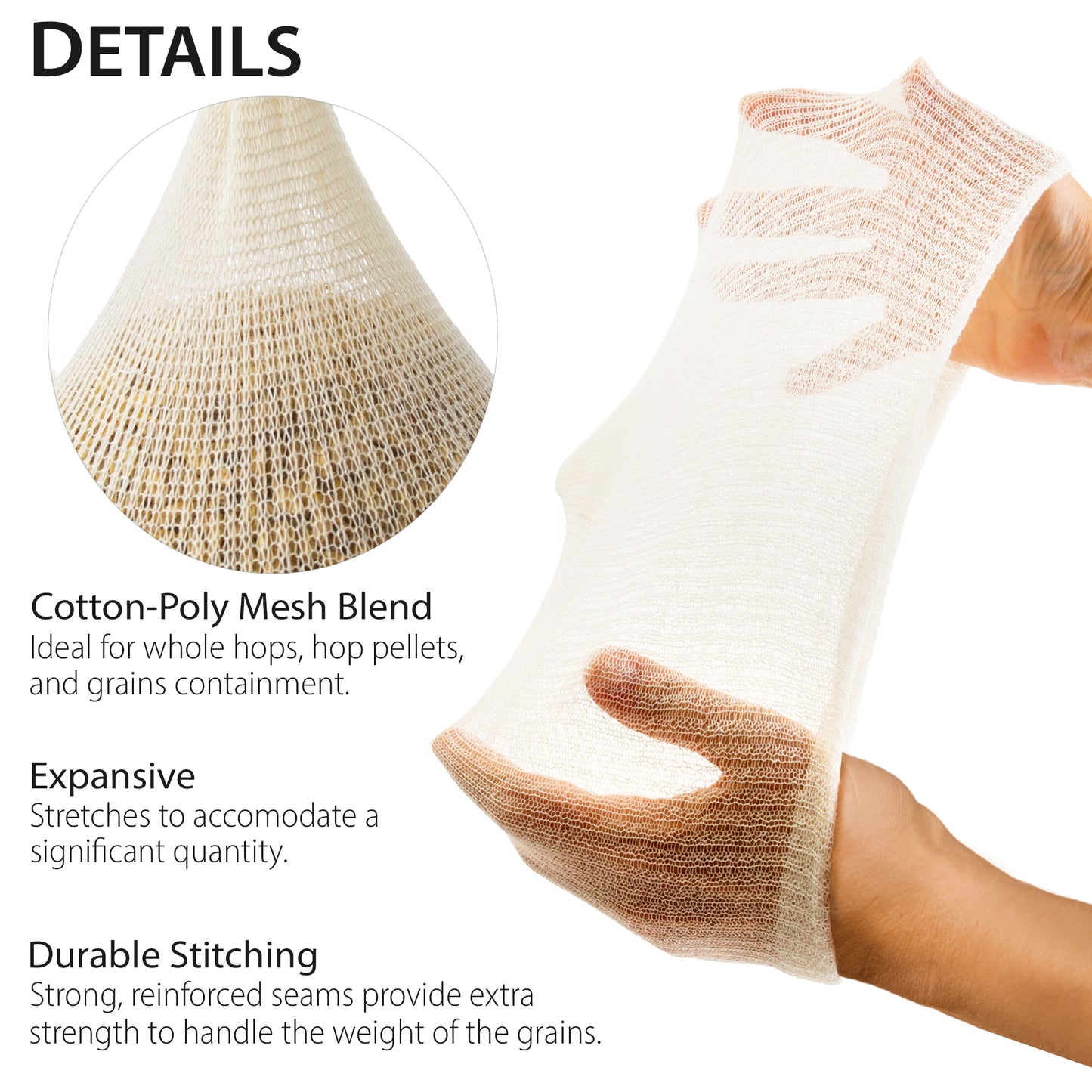 Eselect 14" (25 Pack) Hops, Grain & Spice Beer Brewing Bags Cotton Mesh Steeping Bags for Beer Wine, Cider, Tea, Soups & Nut Milk, Hops & Grain Socks for Dry Hopping for Micro Brewing or Homebrewing