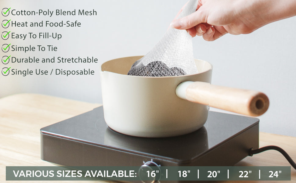 Eselect 16" Seafood Boil & Steamer Bags - Pack of 25, Seafood Boiling Bags for Crab, Crawfish, Shellfish - Low Country Boil, Clambake, Crab Boil, Soup Bags, Vegetable Storage Bags