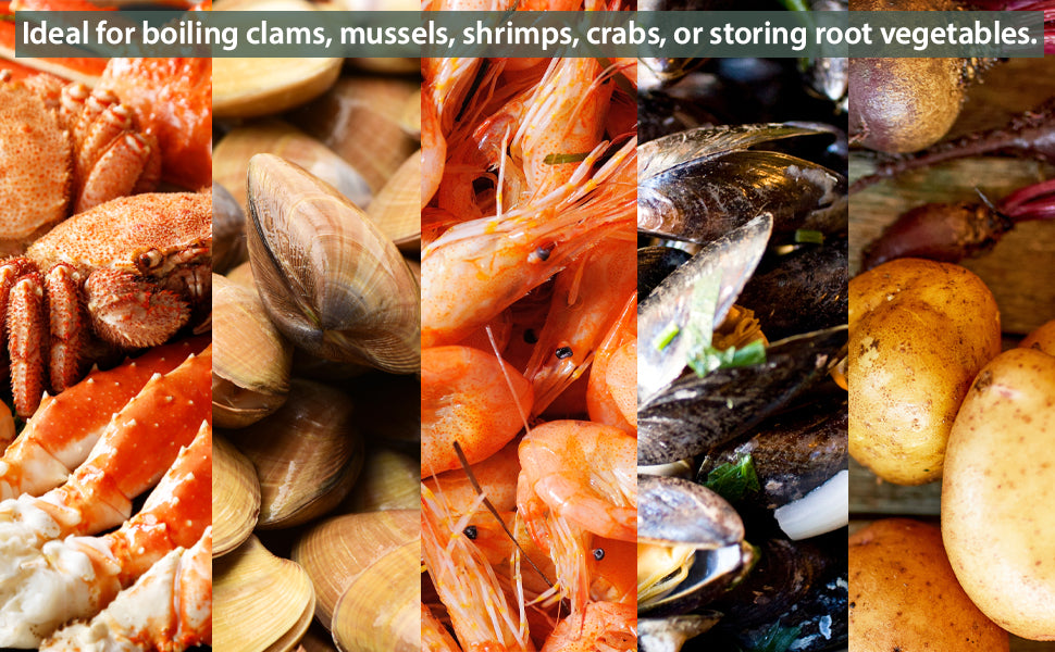 Eselect 24" Seafood Boil & Steamer Bags - Pack of 25, Seafood Boiling Bags for Crab, Crawfish, Shellfish - Low Country Boil, Clambake, Crab Boil, Soup Bags, Vegetable Storage Bags